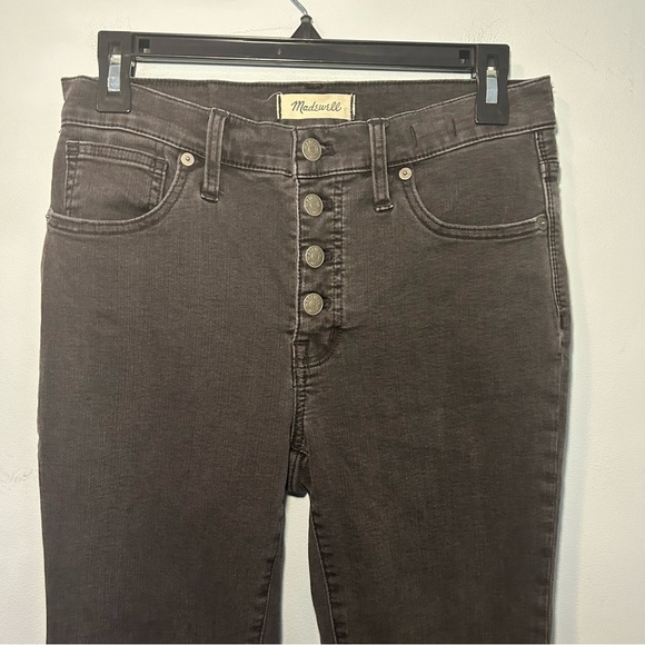 Madewell Black 9” Mid-Rise Skinny Button Up Jeans Size 28 - Picture 2 of 10